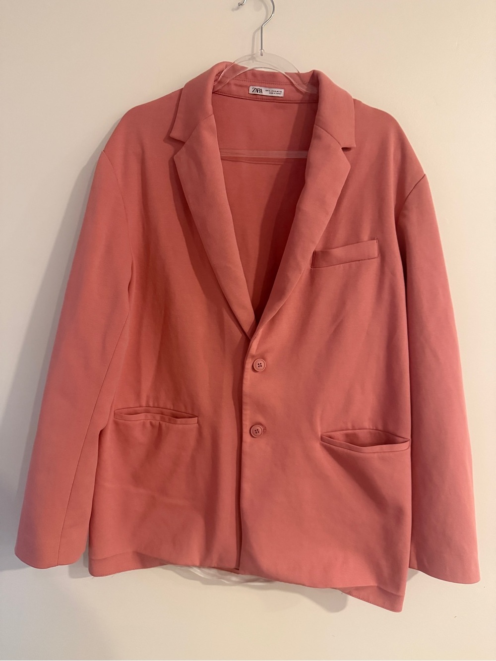 Zara XL Dusty Rose Pink Oversized Blazer Jacket | Relaxed Fit